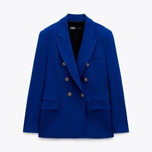NWT Zara Tailored Double Breasted Blazer Royal Blue size XS - 0/2108/555/420/01